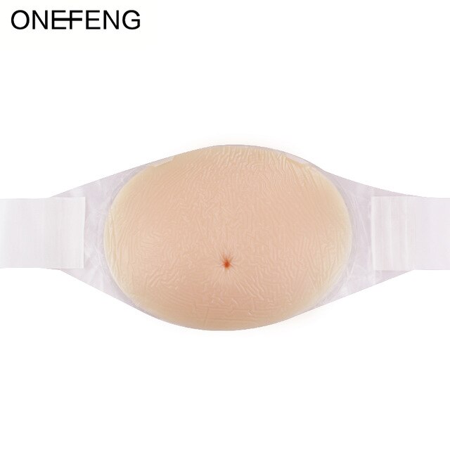 ONEFENG 100% Silicone Gel Fake Pregnant Belly Artificial Stomach 1000-1500g/pc Jelly Belly