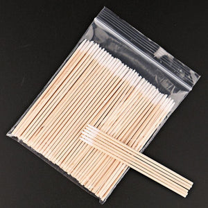 300pcs Wood Cotton Swab Eyelash Extension Tools