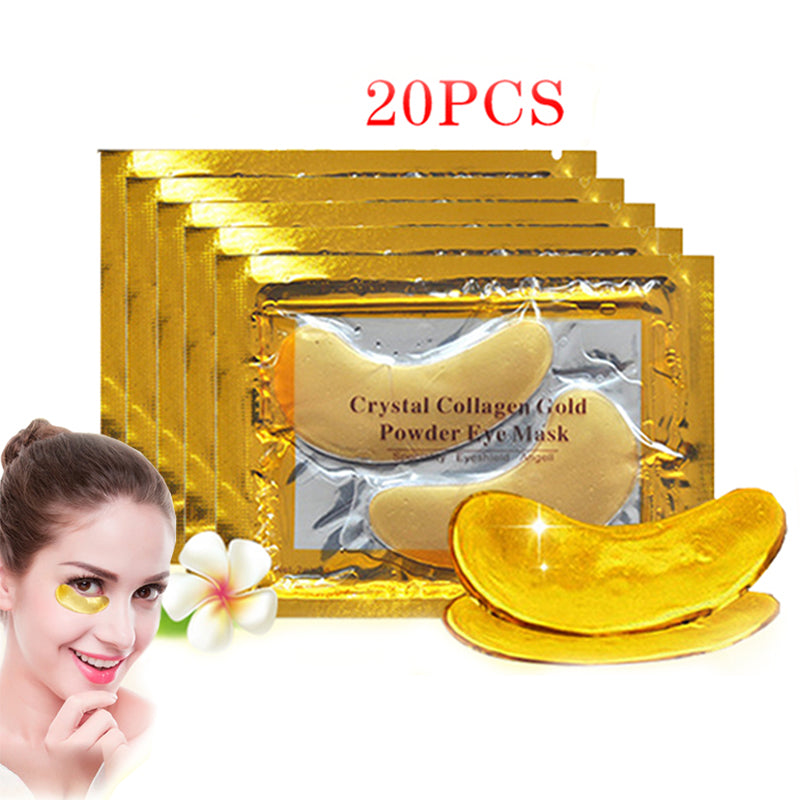 InniCare 20Pcs Crystal Collagen Gold Eye Mask