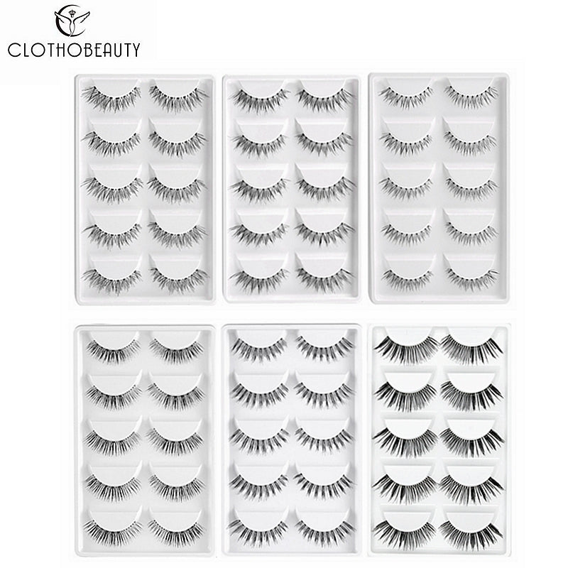 CLOTHOBEAUTY 5 Pairs False Eyelashes,Long Thick Reusable Makeup