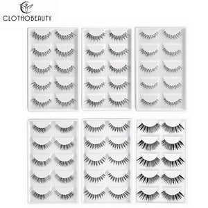 CLOTHOBEAUTY 5 Pairs False Eyelashes,Long Thick Reusable Makeup