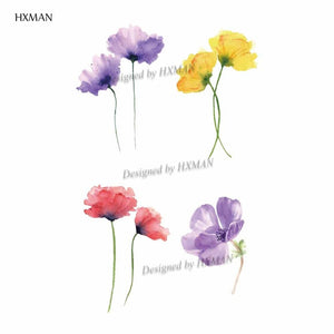 HXMAN Flower Temporary Tattoos for Women Hand Tattoo Sticker