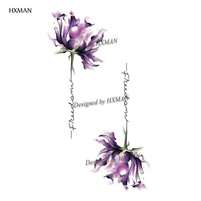 HXMAN Flower Temporary Tattoos for Women Hand Tattoo Sticker