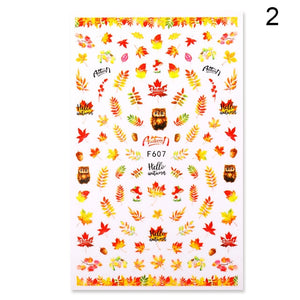 1 Sheet Nail Sticker Flower Leaves Slider Transfer Nail Stickers