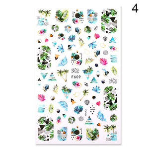 1 Sheet Nail Sticker Flower Leaves Slider Transfer Nail Stickers