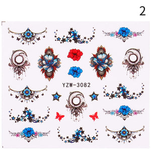 1 Sheet Nail Sticker Flower Leaves Slider Transfer Nail Stickers