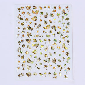 1 Sheet Nail Sticker Flower Leaves Slider Transfer Nail Stickers