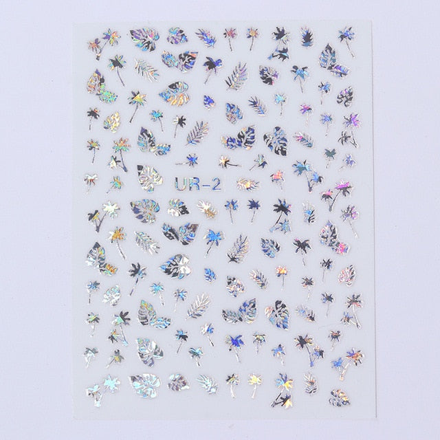 1 Sheet Nail Sticker Flower Leaves Slider Transfer Nail Stickers