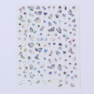 1 Sheet Nail Sticker Flower Leaves Slider Transfer Nail Stickers