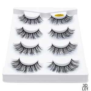 SEXYSHEEP 4/8 pairs 3D Mink Lashes Natural False Eyelashes