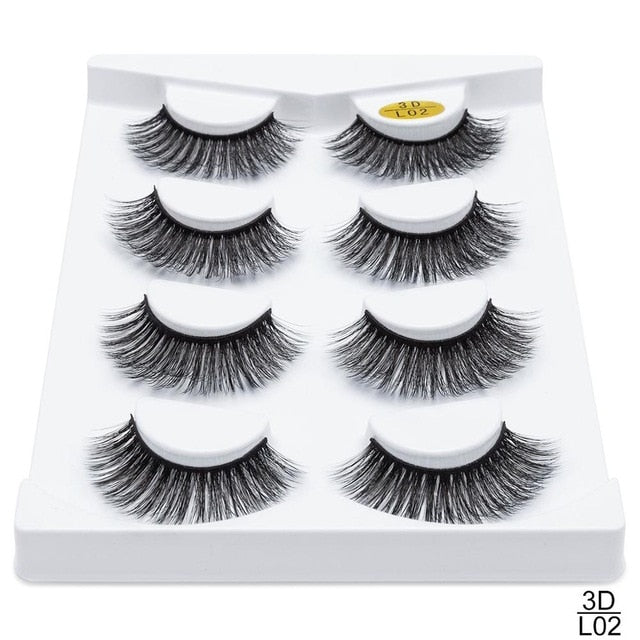 SEXYSHEEP 4/8 pairs 3D Mink Lashes Natural False Eyelashes