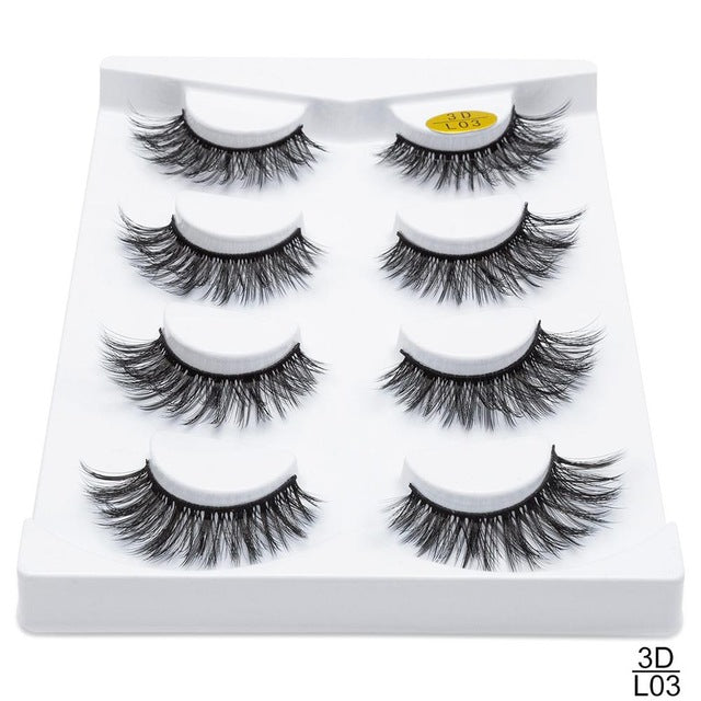 SEXYSHEEP 4/8 pairs 3D Mink Lashes Natural False Eyelashes