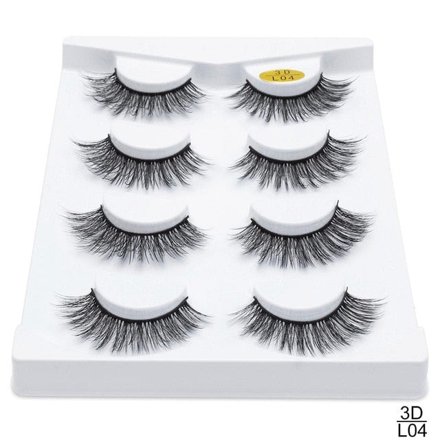 SEXYSHEEP 4/8 pairs 3D Mink Lashes Natural False Eyelashes