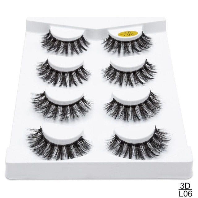 SEXYSHEEP 4/8 pairs 3D Mink Lashes Natural False Eyelashes