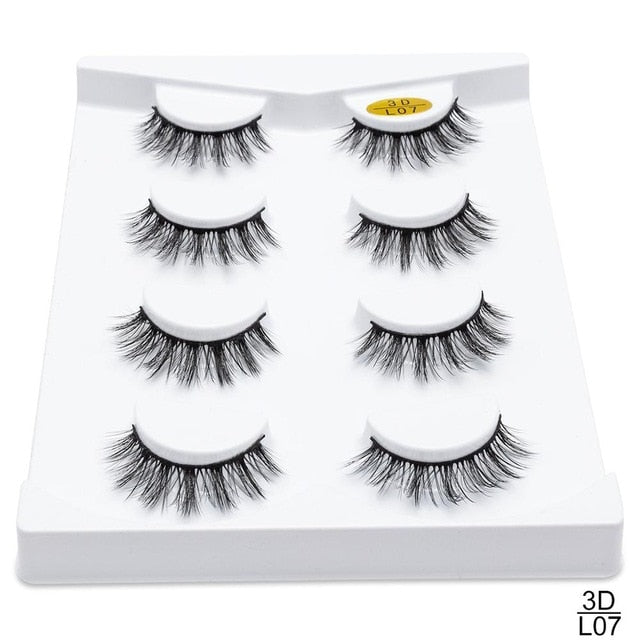 SEXYSHEEP 4/8 pairs 3D Mink Lashes Natural False Eyelashes