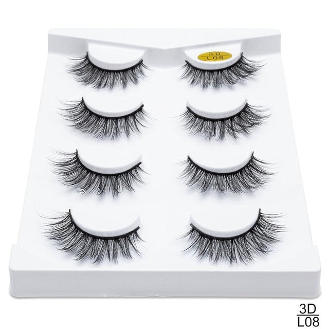 SEXYSHEEP 4/8 pairs 3D Mink Lashes Natural False Eyelashes