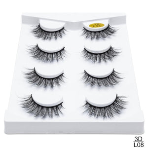 SEXYSHEEP 4/8 pairs 3D Mink Lashes Natural False Eyelashes