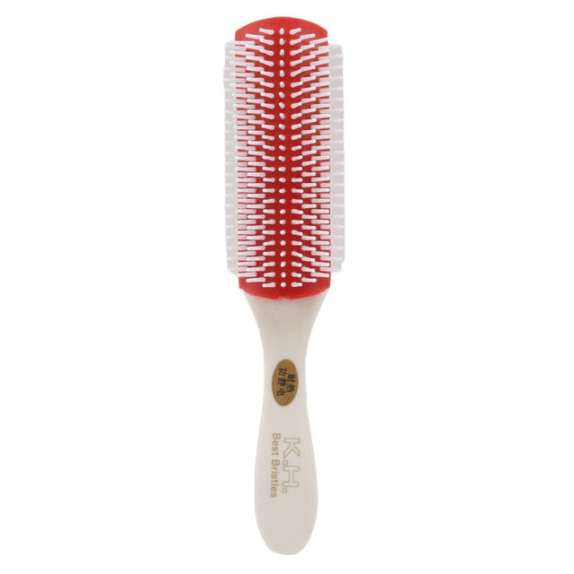 20.5cm Length Anti-static 9 Rows Hair Brush Handcraft Hairbrush