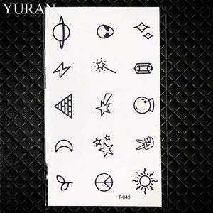 Hot Small Sexy Lips Leaf Black Cartoon Temporary Tattoo Cute Star Tattoo Sticker