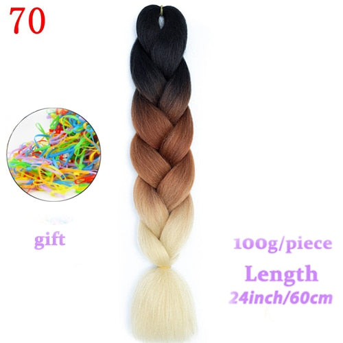 MERISIHAIR 24 inch Jumbo Braids Long Ombre Jumbo Synthetic Braiding Hair