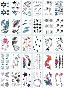 30Pcs/Set No Repeat Temporary Tattoo Stickers Waterproof Tattoos For Women