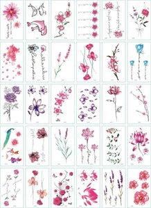 30Pcs/Set No Repeat Temporary Tattoo Stickers Waterproof Tattoos For Women