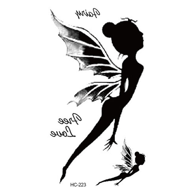 Hot 1PC Popular Ballet Black White Flowers Tattoos Sticker