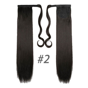 AOOSOO 24 inch Silky Straight Synthetic Clip in Drawstring Ponytail Hairpieces