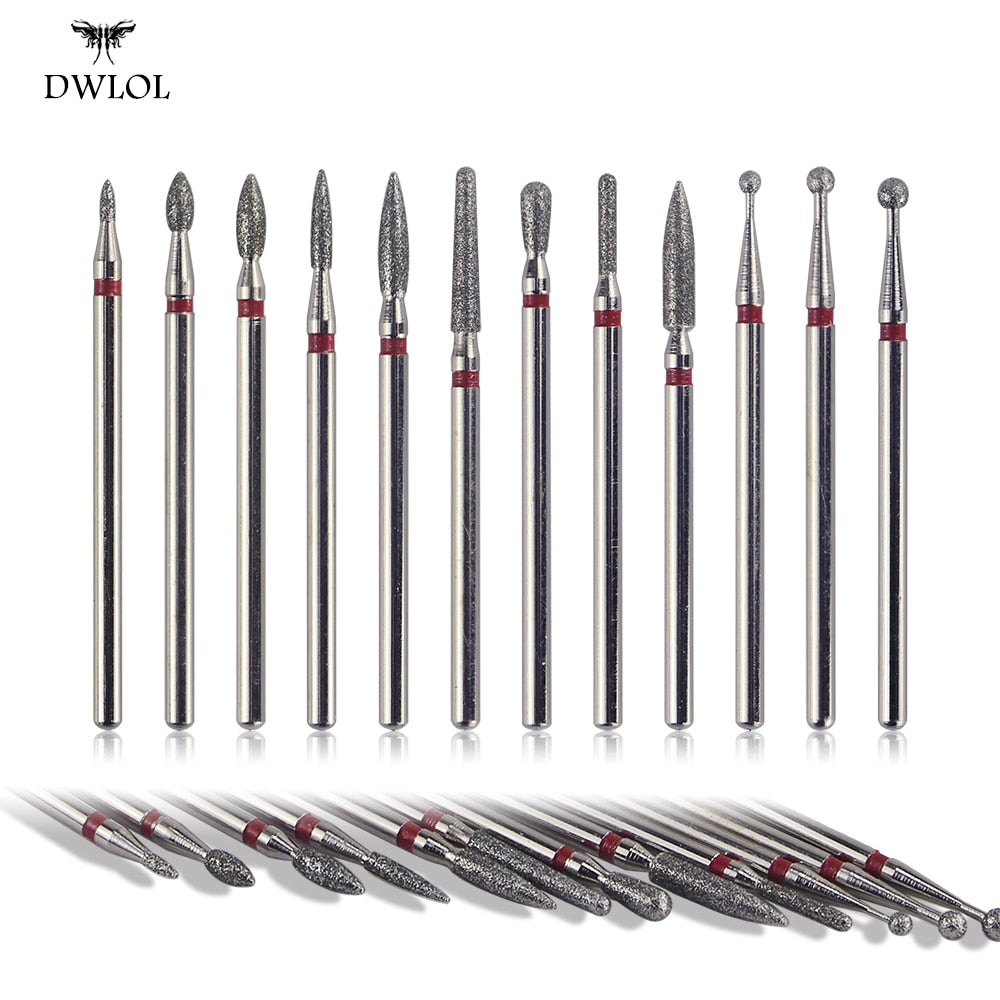 12 shapes Diamond Nail Drill Milling Nail Drill Bits Cuticle Cutter