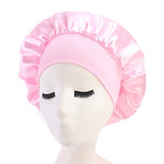 Load image into Gallery viewer, Women&#39;s Satin Solid Wide-brimmed Sleeping Hat Night Sleep Cap Hair Care
