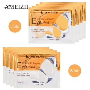 AMEIZII 2Pcs=1Pair 24K Gold Crystal Collagen Eye Mask Eye Patches
