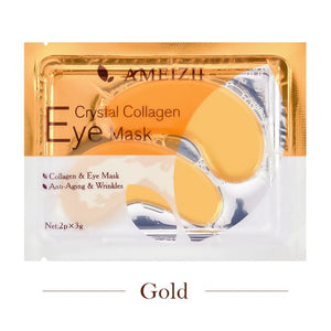 AMEIZII 2Pcs=1Pair 24K Gold Crystal Collagen Eye Mask Eye Patches