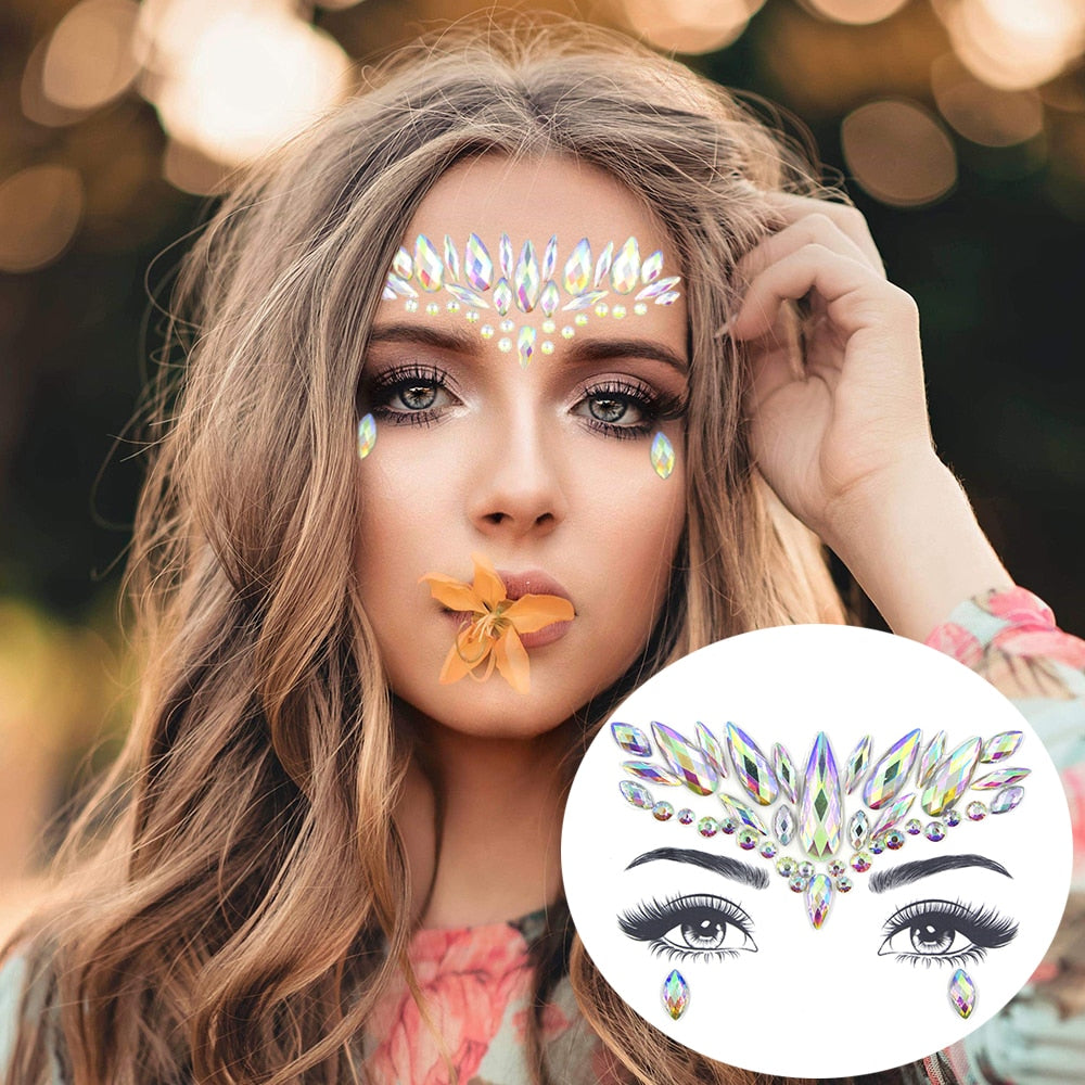 Glitter Face Jewelry Sticker Temporary Tattoo-Party Face Makeup stickers