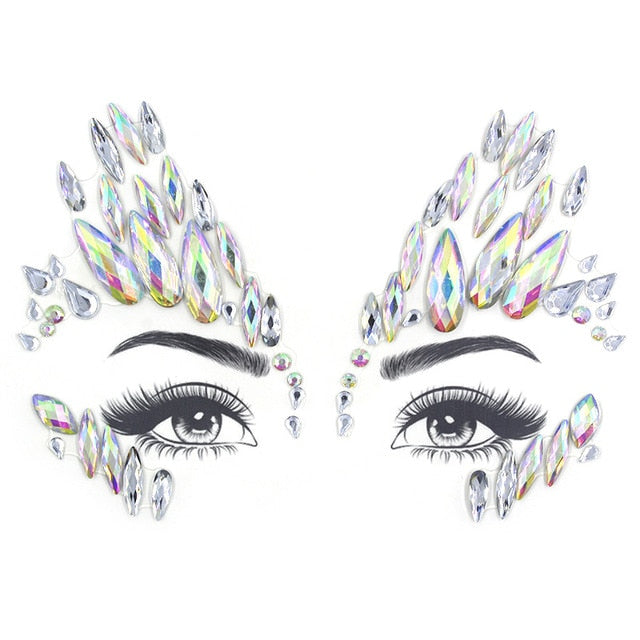 Glitter Face Jewelry Sticker Temporary Tattoo-Party Face Makeup stickers