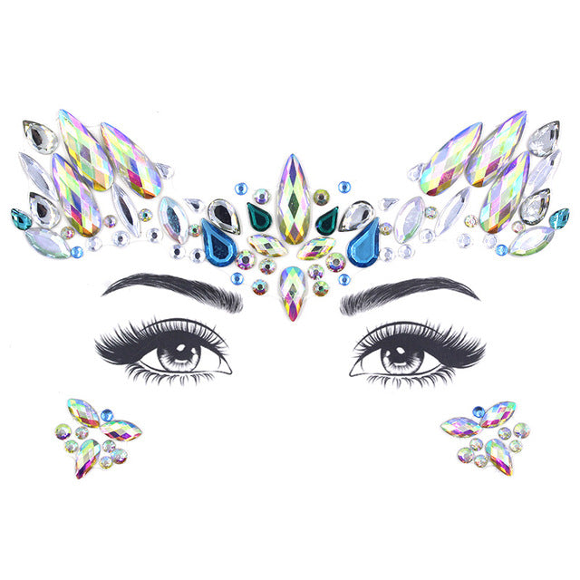 Glitter Face Jewelry Sticker Temporary Tattoo-Party Face Makeup stickers