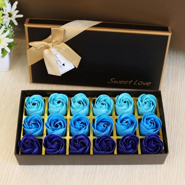 3 Colors 18Pcs/box Simulation Rose Soap with Gift Box Women Girl