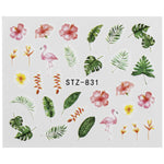 Load image into Gallery viewer, 1Pcs Water Nail Decal and Sticker Flower Leaf Tree Green Simple Summer DIY Slider
