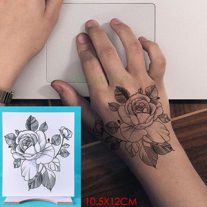 Waterproof Temporary Tattoo Sticker Flower Rose Fake Tatto