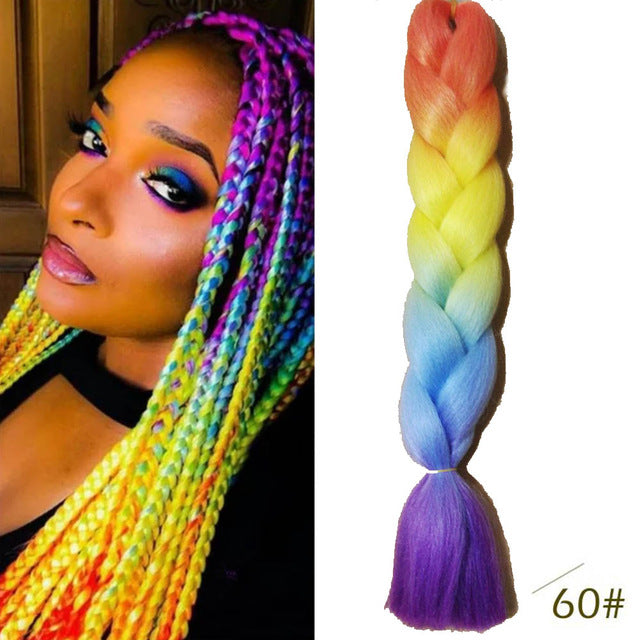 QUEEN BRAID 24 inch Pink Synthetic Crochet Hair Jumbo Braid Hair