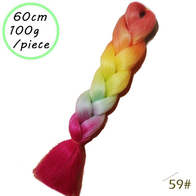 QUEEN BRAID 24 inch Pink Synthetic Crochet Hair Jumbo Braid Hair