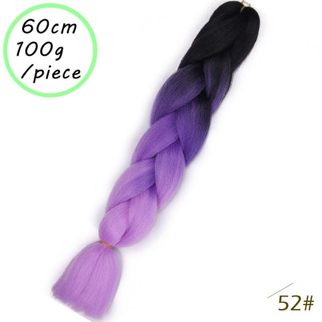 QUEEN BRAID 24 inch Pink Synthetic Crochet Hair Jumbo Braid Hair