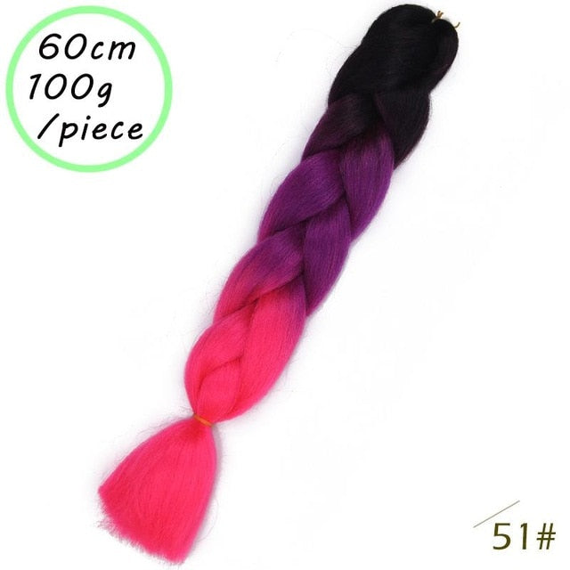 QUEEN BRAID 24 inch Pink Synthetic Crochet Hair Jumbo Braid Hair