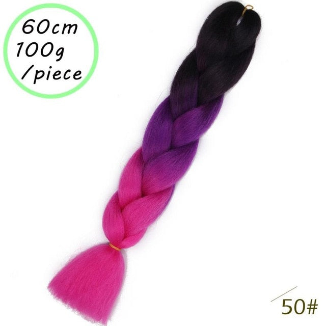 QUEEN BRAID 24 inch Pink Synthetic Crochet Hair Jumbo Braid Hair