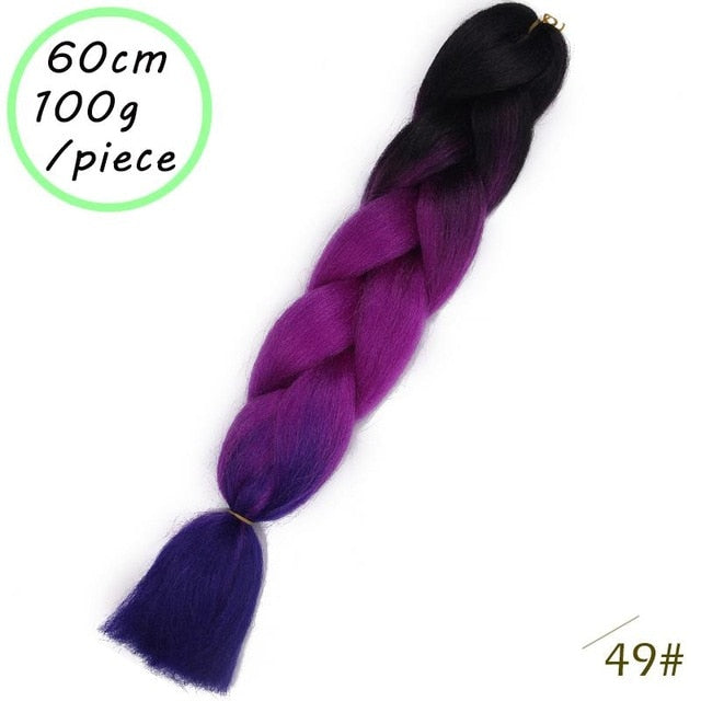 QUEEN BRAID 24 inch Pink Synthetic Crochet Hair Jumbo Braid Hair