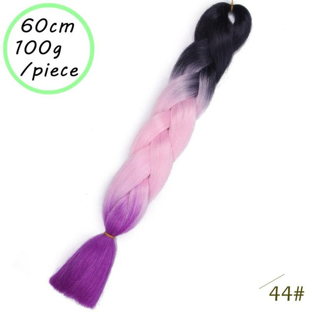 QUEEN BRAID 24 inch Pink Synthetic Crochet Hair Jumbo Braid Hair