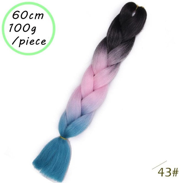 QUEEN BRAID 24 inch Pink Synthetic Crochet Hair Jumbo Braid Hair