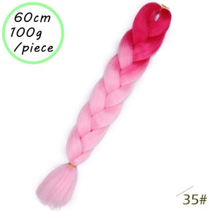QUEEN BRAID 24 inch Pink Synthetic Crochet Hair Jumbo Braid Hair