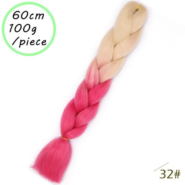 QUEEN BRAID 24 inch Pink Synthetic Crochet Hair Jumbo Braid Hair