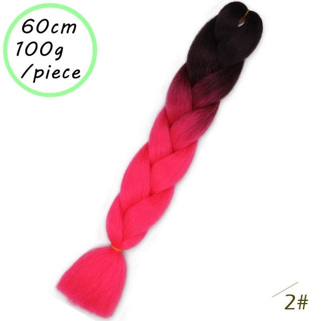 QUEEN BRAID 24 inch Pink Synthetic Crochet Hair Jumbo Braid Hair