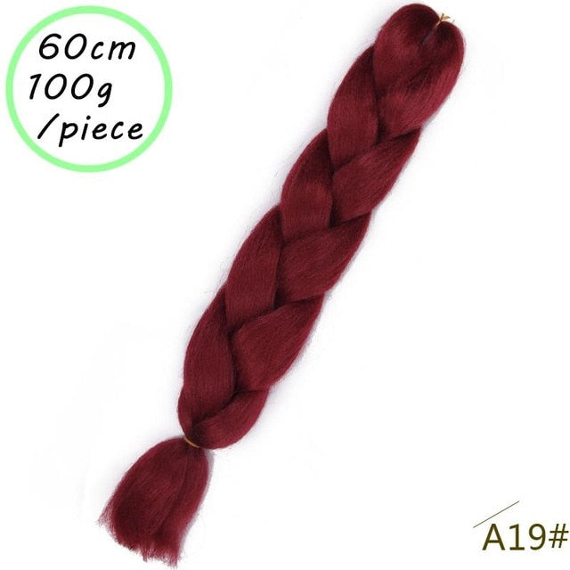 QUEEN BRAID 24 inch Pink Synthetic Crochet Hair Jumbo Braid Hair